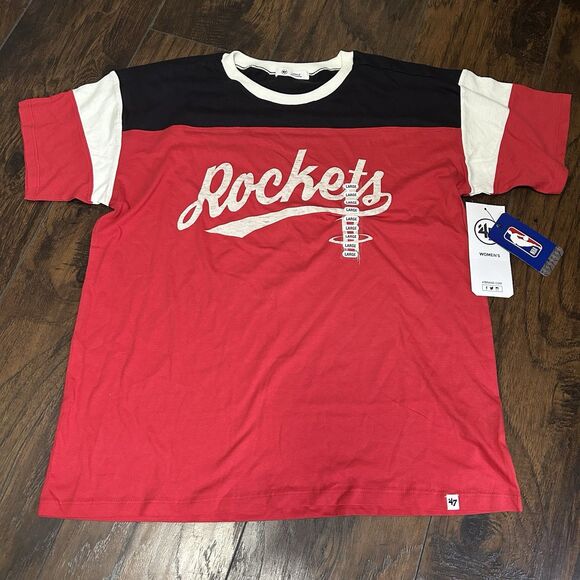 NWT Houston Rockets ‘47 Shirt Women’s Large Racer Red NBA - Picture 1 of 9